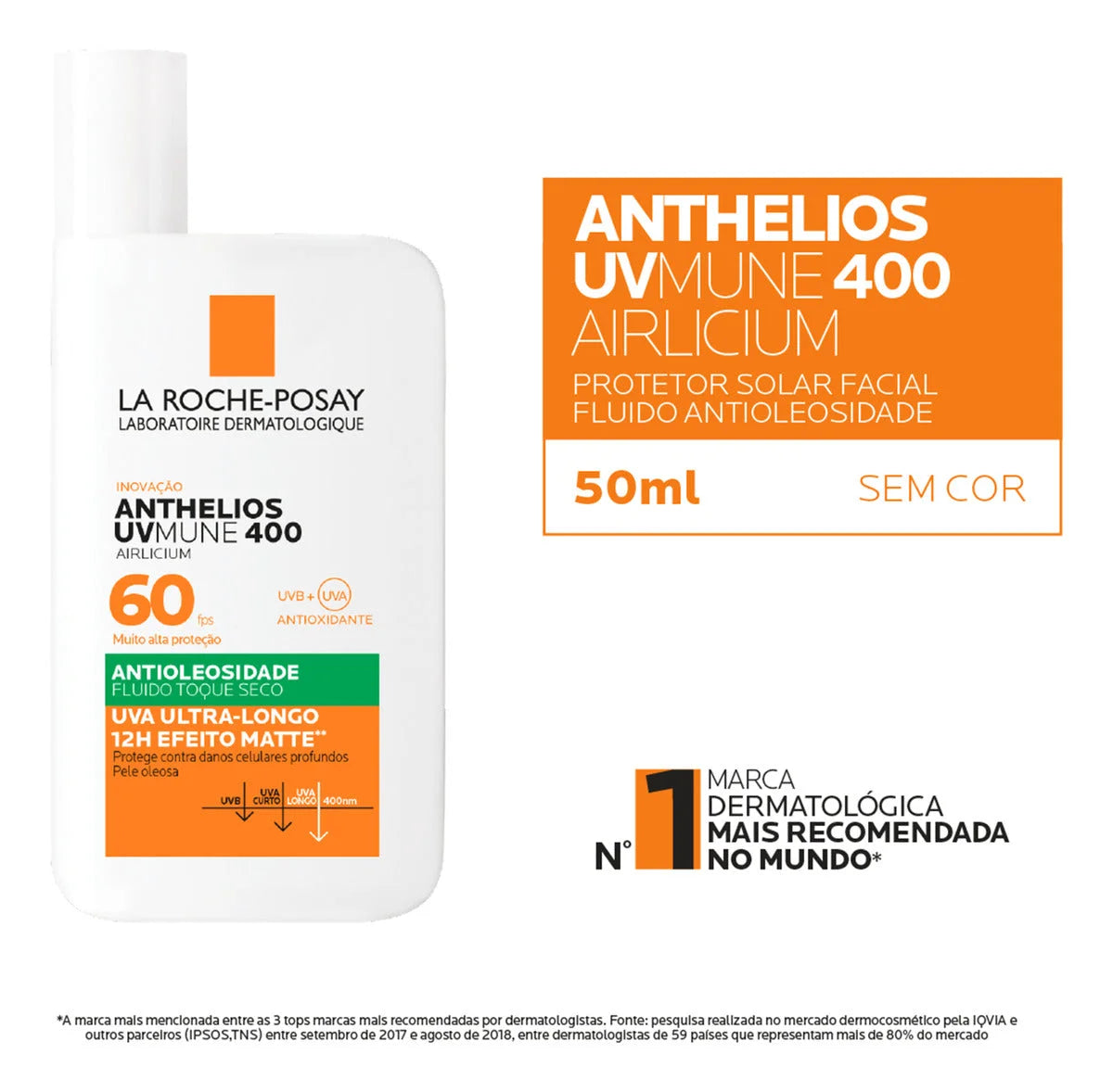 ANTHELIOS AIRLICIUM PROTETOR SOLAR UV MUNE 400 OIL SEM COR FPS50 40g